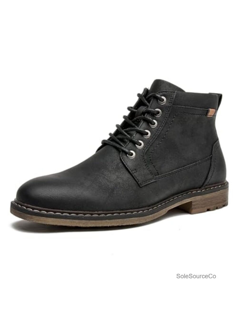 Men's PU Leather Ankle Boots Lace-Up Side Zipper Chukka